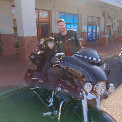 West Coast Motorcycles rental client preparing for a motorcycle ride in Cape Town